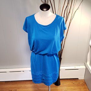 Casual Blue cinched waist midi dress M